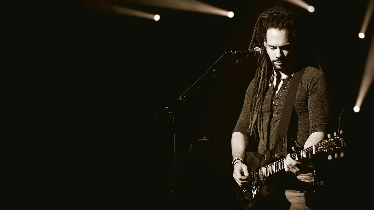 Guitarist performing on stage