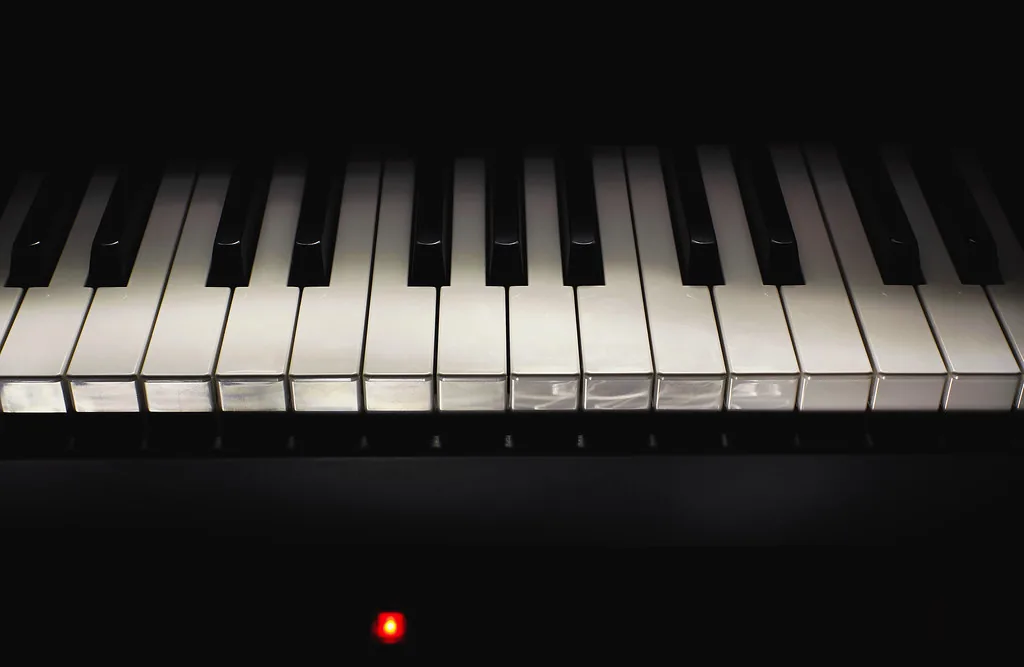 Clavier de piano en gros plan