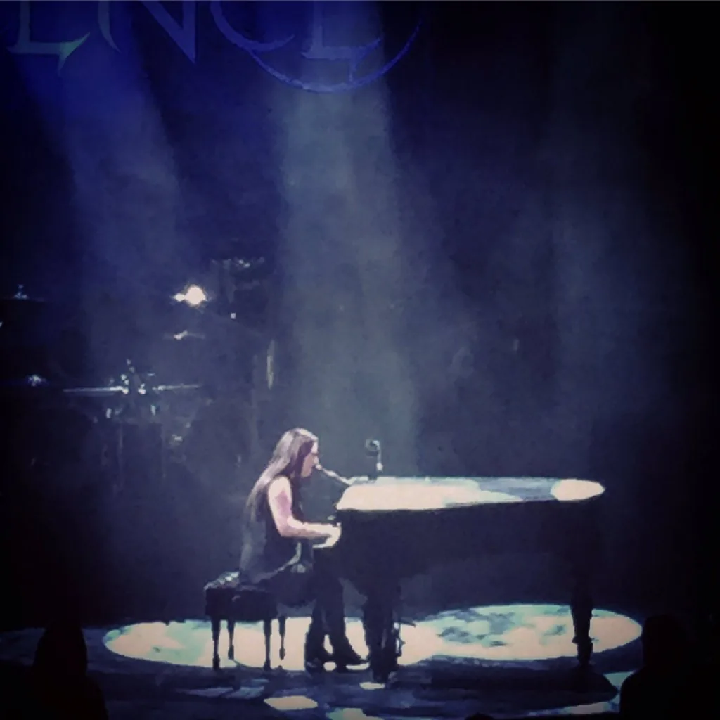 Pianist playing on stage