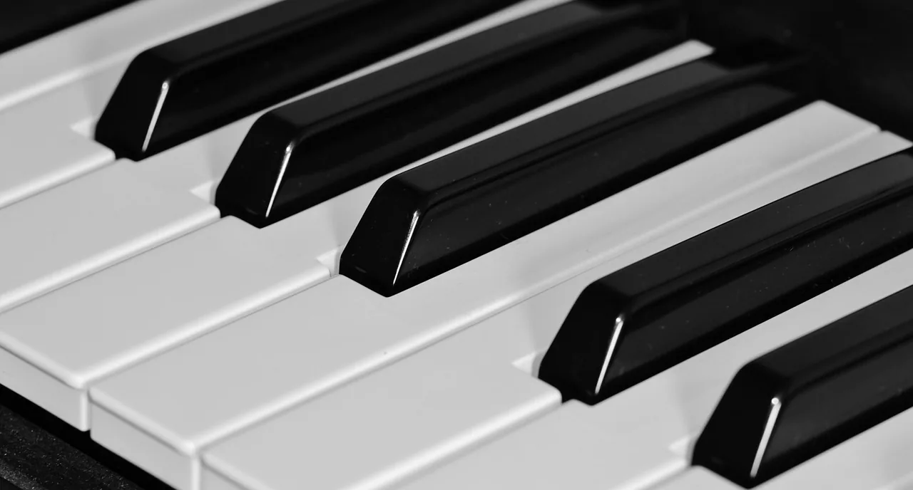 Close-up of a piano keyboard