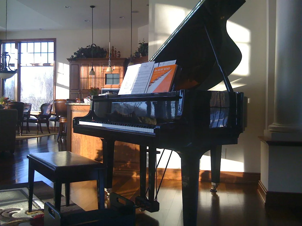 Grand piano with sheet music